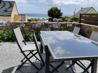 Vue sur la plage de Trez Bellec